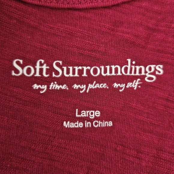 Soft Surroundings Berry Wine Crisscross Back Midi Dress Large 28867 Cotton Rayon - Picture 8 of 9